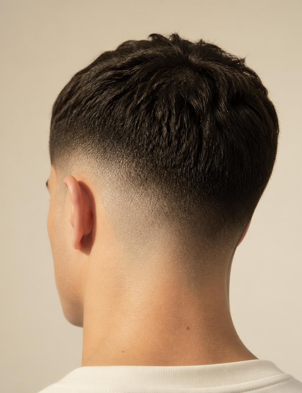 Close-up of a fresh, sharp fade haircut